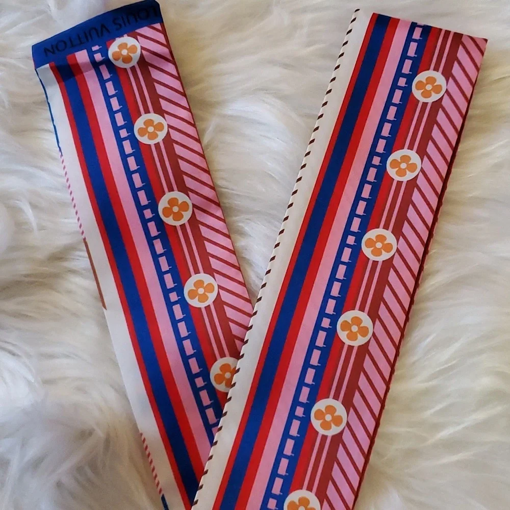 Silk Bag Twilly,  Hair tie,  Scarf, 100% silk - Picture 2 of 3